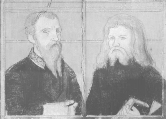 NPG 6353, Gerlach Flicke, Self portrait with Henry Strangwish (or Strangways); ©National Portrait Gallery, London
